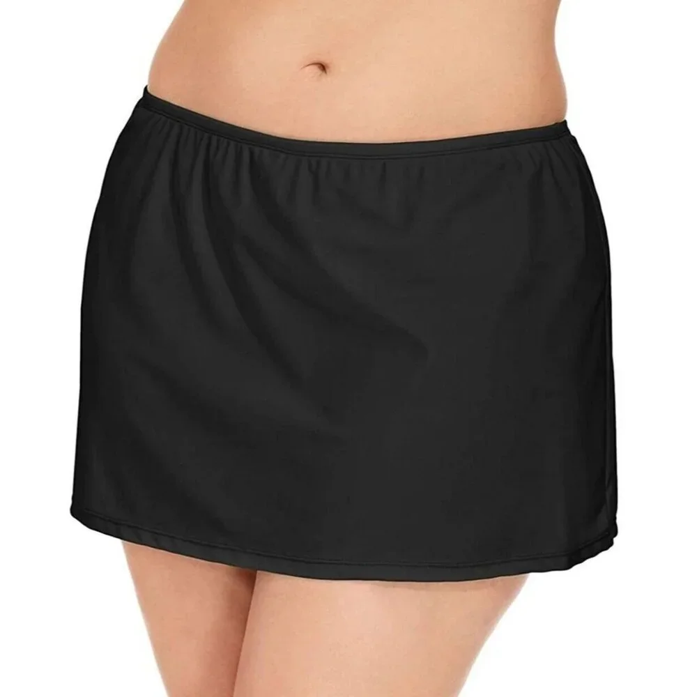 Island Escape 20W Bikini Bottom Swim Skirt Plus-size Skirtini Mini Swimwear Blac